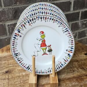 The Grinch who Stole Christmas Christmas Salad Plates  - Set of 4 NEW !!